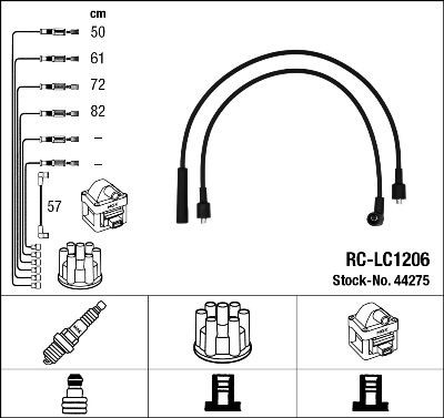 RC-LC1206 NGK Number of circuits: 5 Ignition Lead Set 44275 buy