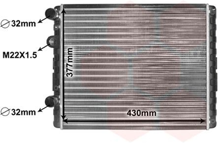 VAN WEZEL 58002129 Engine radiator Aluminium, 430 x 377 x 33 mm, Mechanically jointed cooling fins