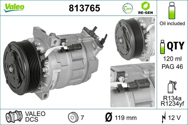 VALEO 813765 Air conditioning compressor 27630-00Q0A
