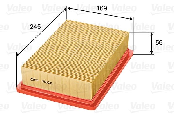 VALEO 61mm, 169mm, 245mm, Filter Insert Length: 245mm, Width: 169mm, Height: 61mm Engine air filter 585041 buy