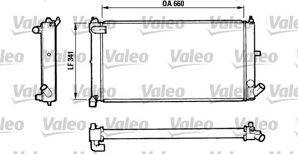 VALEO 810954 Engine radiator Aluminium, 659 x 341 x 43 mm, without coolant regulator