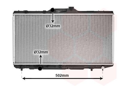 VAN WEZEL 53002188 Engine radiator Aluminium, 325 x 687 x 33 mm, Brazed cooling fins