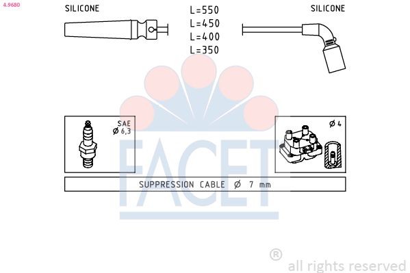 EPS 1.501.680 FACET Made in Italy - OE Equivalent Ignition Lead Set 4.9680 buy