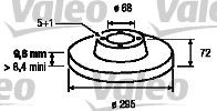 VALEO Rear Axle, 295x9,6mm, 5, solid Ø: 295mm, Rim: 5-Hole, Brake Disc Thickness: 9,6mm Brake rotor 186528 buy