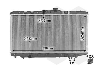 VAN WEZEL 53002117 Engine radiator Aluminium, 325 x 655 x 25 mm, *** IR PLUS ***, with accessories, Brazed cooling fins