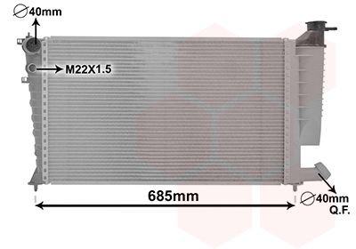 VAN WEZEL Aluminium, 610 x 365 x 28 mm, Mechanically jointed cooling fins Radiator 09002135 buy