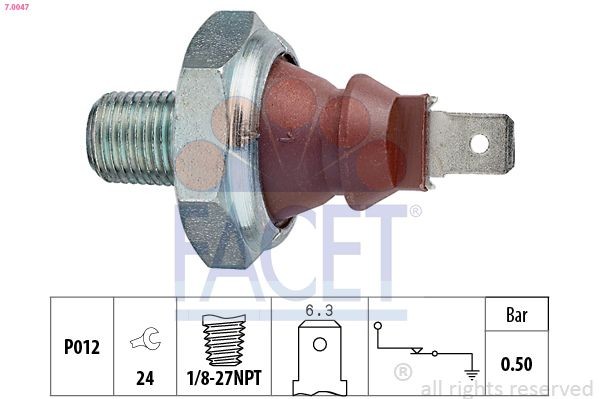 EPS 1.800.047 FACET 1/8-27NPT, 1 bar, Made in Italy - OE Equivalent Oil Pressure Switch 7.0047 buy