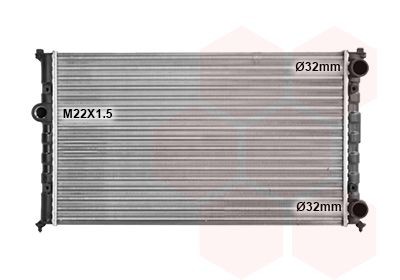VAN WEZEL Aluminium, 525 x 322 x 34 mm, Mechanically jointed cooling fins Radiator 49002024 buy