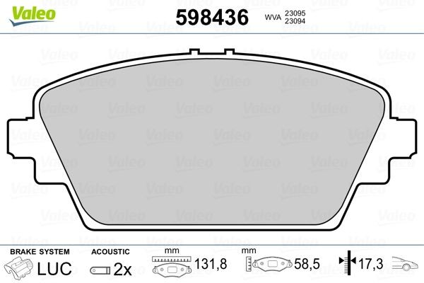Great value for money - VALEO Brake pad set 598436