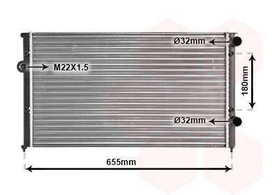 VAN WEZEL 58002102 Engine radiator Aluminium, 630 x 377 x 28 mm, Mechanically jointed cooling fins