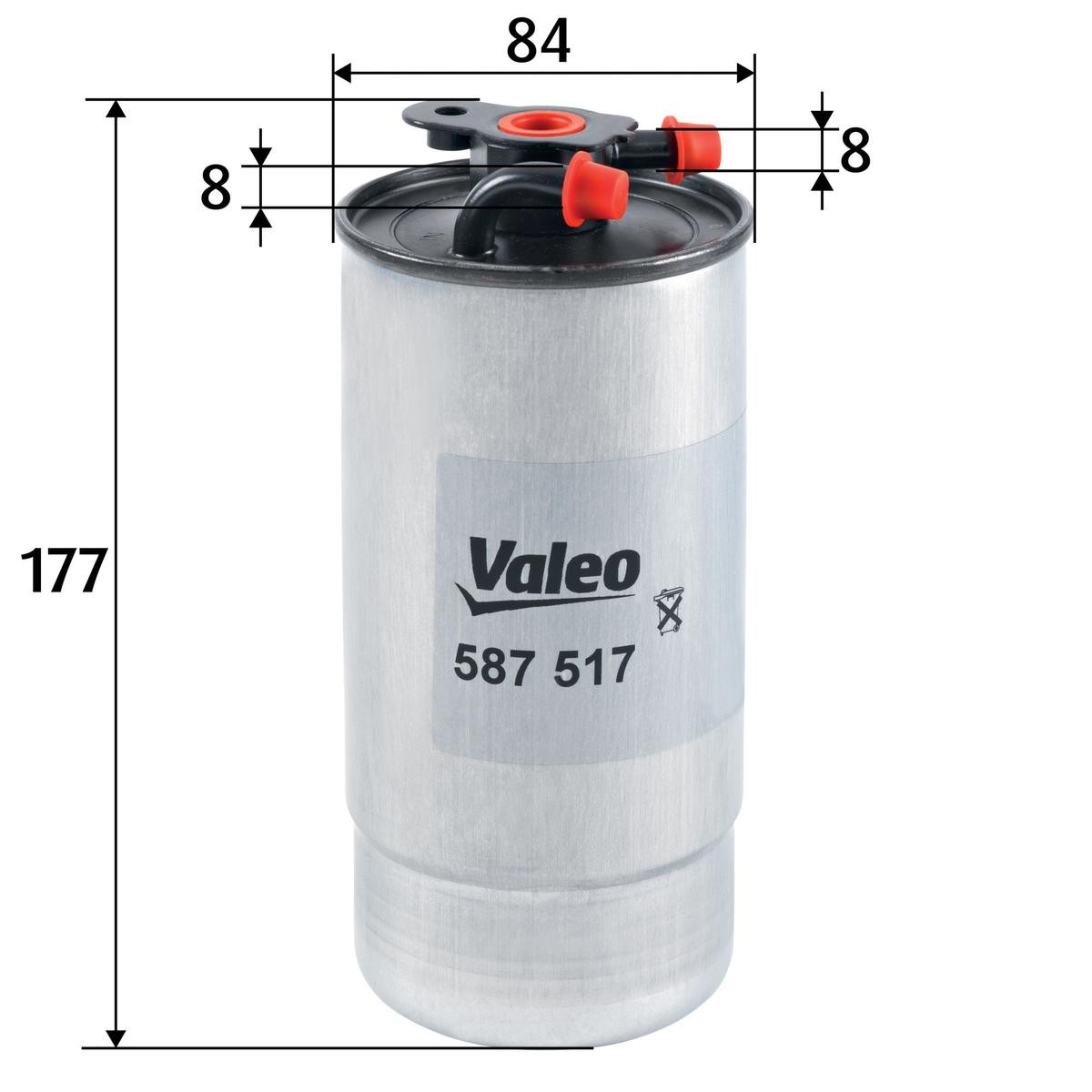 VALEO 587517 Fuel filters In-Line Filter, 8mm, 8mm