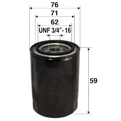 VALEO 586065 Oil filter UNF 3/4