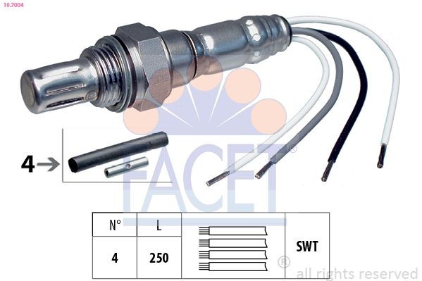 EPS 1.997.004 FACET Made in Italy - OE Equivalent, Finger probe, Thread pre-greased Cable Length: 250, 185mm Oxygen sensor 10.7004 buy