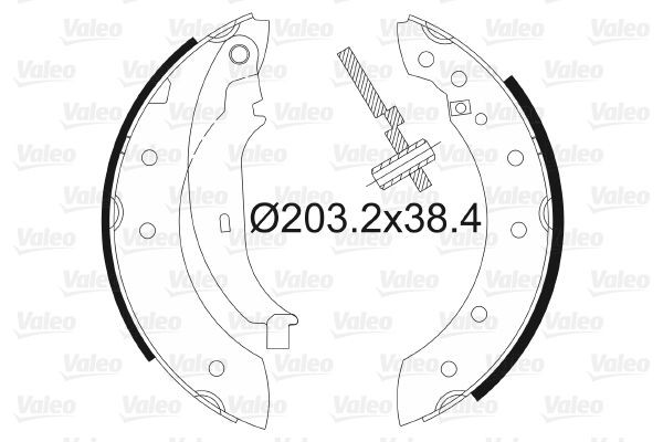 VALEO Rear Axle, 203 x 38 mm, without wheel brake cylinder Width: 38mm Brake Shoes 562581 buy