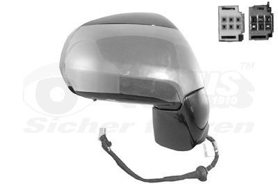 VAN WEZEL 0928808 Wing mirror Right, Complete Mirror, Convex, for electric mirror adjustment, Electronically foldable, Heatable, with thermo sensor