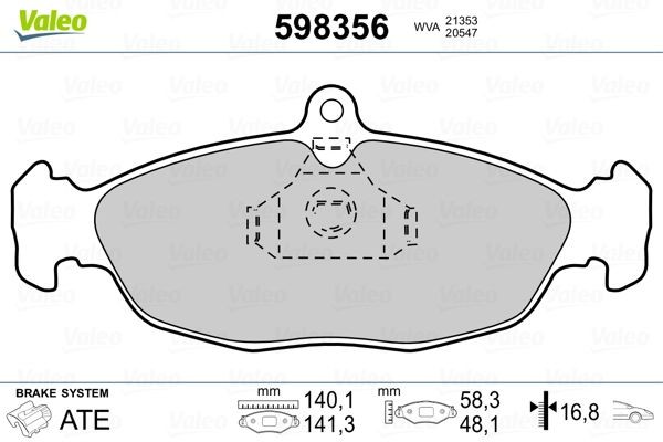 Great value for money - VALEO Brake pad set 598356