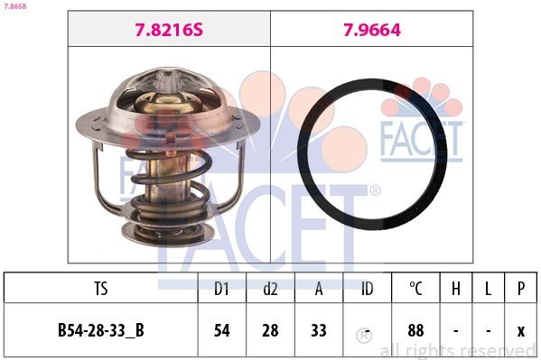 EPS 1.880.658 FACET 7.8658 Engine thermostat 21200-05D12