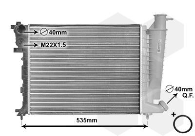 VAN WEZEL 09002154 Engine radiator Aluminium, 460 x 380 x 23 mm, *** IR PLUS ***, with seal, Mechanically jointed cooling fins