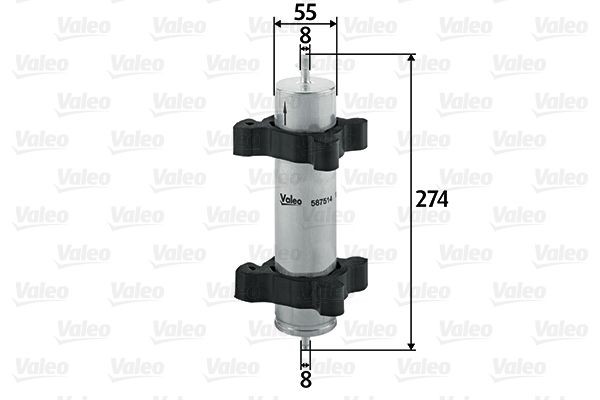 VALEO 587514 Fuel filter In-Line Filter, 8mm, 8mm