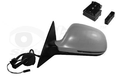 VAN WEZEL Left, primed, Complete Mirror, Aspherical, for electric mirror adjustment, Electronically foldable, Heatable, with memory Number of occupied contacts: 16 Side mirror 0341807 buy