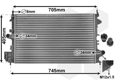 VAN WEZEL 37002462 Engine radiator Aluminium, 650 x 415 x 24 mm, *** IR PLUS ***, with accessories, Mechanically jointed cooling fins