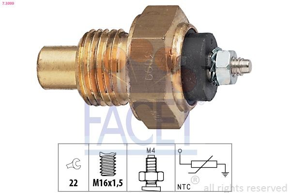 FACET 7.3099 Oil temperature sensor M16x1,5, Made in Italy - OE Equivalent