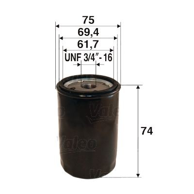 VALEO 586077 Oil filter UNF 3/4
