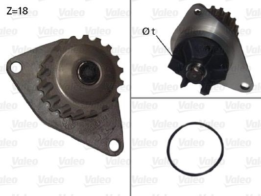 VALEO 506721 Water pump with gaskets/seals, without lid