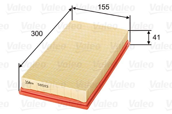 585113 VALEO Air filters VW 44mm, 156mm, 304mm, Filter Insert