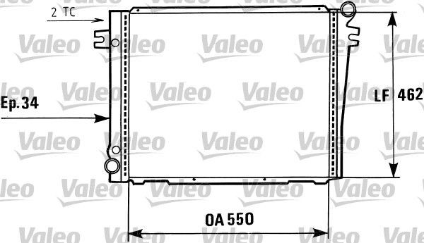 VALEO 819407 Engine radiator Aluminium, 550 x 463 x 34 mm, without coolant regulator