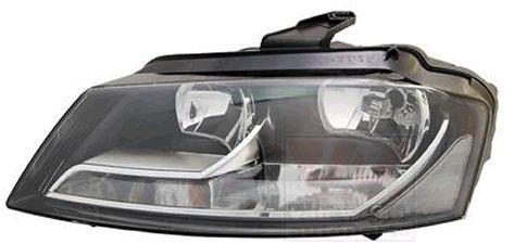 VAN WEZEL 0334961 Headlight Left, H7/H7, Crystal clear, white, with low beam, with outline marker light, with indicator, with position light, with daytime running light, for right-hand traffic, with motor for headlamp levelling, PX26d