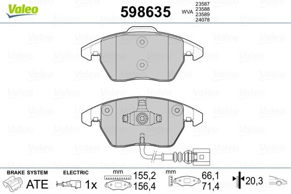 Volkswagen POLO Brake pad 7129223 VALEO 598635 online buy
