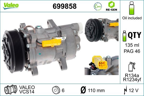 VALEO 699858 AC compressor clutch 9659230880