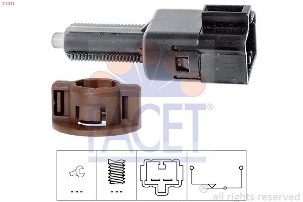 FACET 7.1211 Brake Light Switch Mechanical, Made in Italy - OE Equivalent