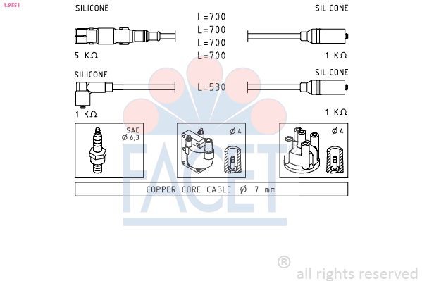 Great value for money - FACET Ignition Cable Kit 4.9551