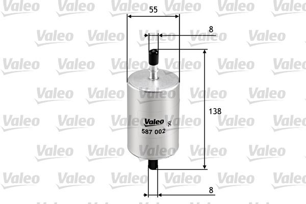 587002 Fuel filter 587002 VALEO In-Line Filter, 8mm, 8mm