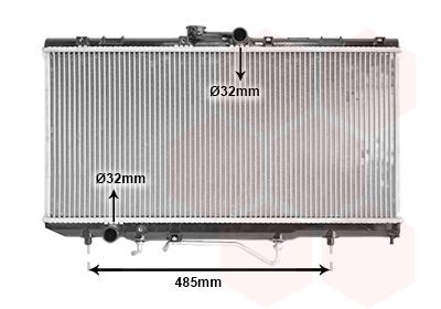 VAN WEZEL 53002146 Engine radiator Aluminium, 327 x 699 x 16 mm, with oil cooler, Brazed cooling fins