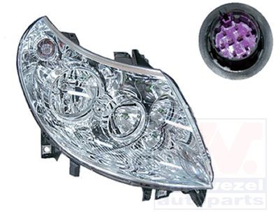 VAN WEZEL 1651966M Headlight Right, H15, H7, Crystal clear, with daytime running light, for right-hand traffic, with motor for headlamp levelling, PX26d, PGJ23t-1