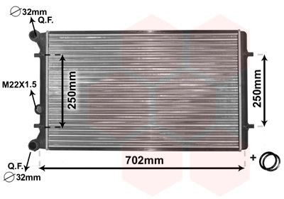 VAN WEZEL 03002155 Engine radiator Aluminium, 650 x 415 x 24 mm, *** IR PLUS ***, with accessories, Mechanically jointed cooling fins