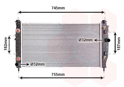 VAN WEZEL Aluminium, 675 x 385 x 27 mm, Brazed cooling fins Radiator 07002054 buy