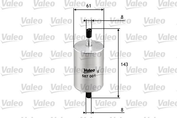 VALEO 587001 Fuel filters In-Line Filter, 8mm, 8mm