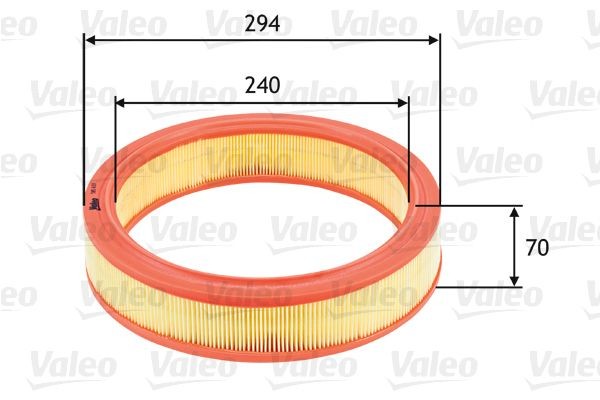 VALEO 70mm, 294mm, Filter Insert Height: 70mm Engine air filter 585633 buy