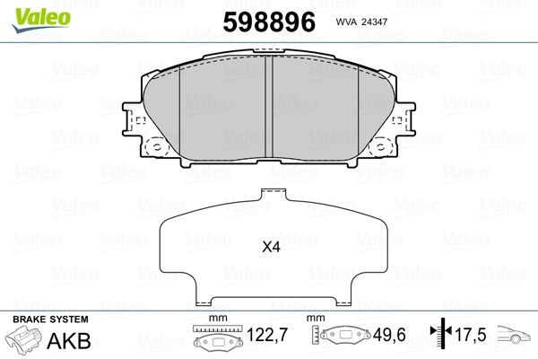 Daihatsu EXTOL Set of brake pads 7134063 VALEO 598896 online buy