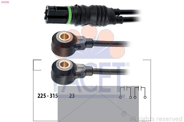 FACET 9.3132 Knock Sensor Made in Italy - OE Equivalent