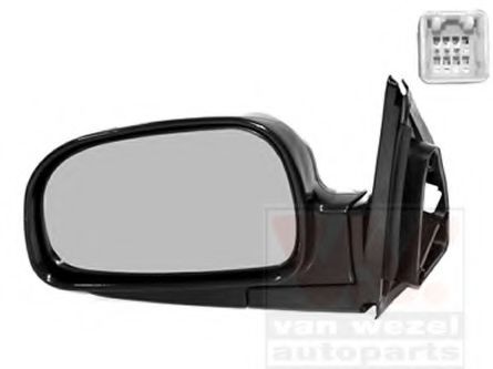 VAN WEZEL 8265805 Wing mirror Left, black, Convex, for electric mirror adjustment, Complete Mirror