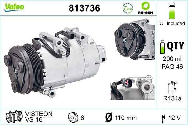 Great value for money - VALEO Air conditioning compressor 813736