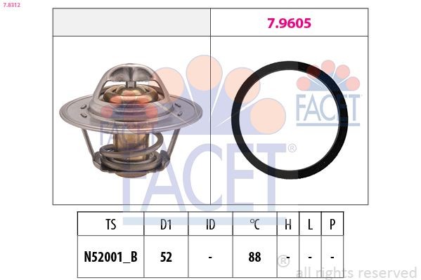 FACET 7.8312 Engine thermostat LAND ROVER experience and price