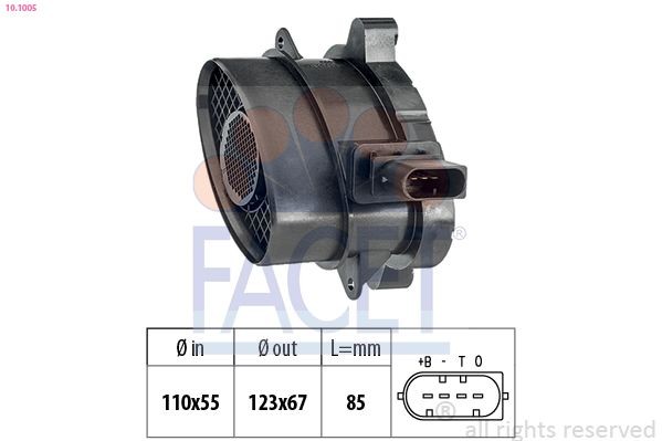 FACET 10.1005 Mass air flow sensor Made in Italy - OE Equivalent