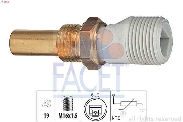 FACET 7.3238 Sensor, Kühlmitteltemperatur für IVECO M LKW in Original Qualität