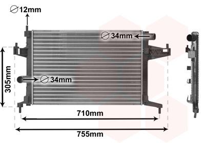 VAN WEZEL 37002306 Engine radiator OPEL experience and price